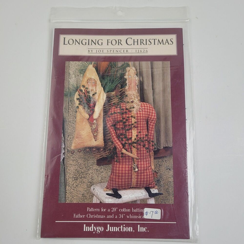 Joe Spencer Longing for Christmas Cross-Stitch Pattern, Primitive, Folk